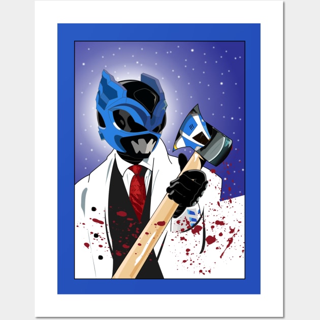 American Psycho Ranger Blue Wall Art by mavgagliano